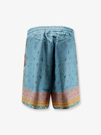 Pierre-Louis Mascia Women's Silk Bermuda Shorts Blue