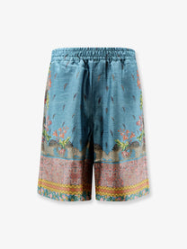 Pierre-Louis Mascia Women's Silk Bermuda Shorts Blue
