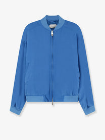 Versace Women's Silk Poplin Blouson Blue