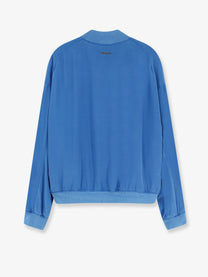 Versace Women's Silk Poplin Blouson Blue