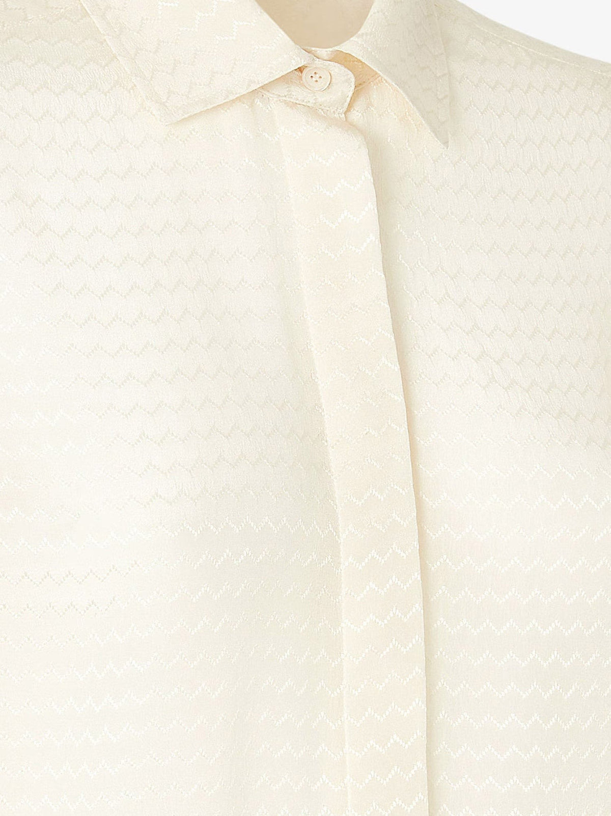 Fendi Women's Silk Jacquard Chemisier Dress White