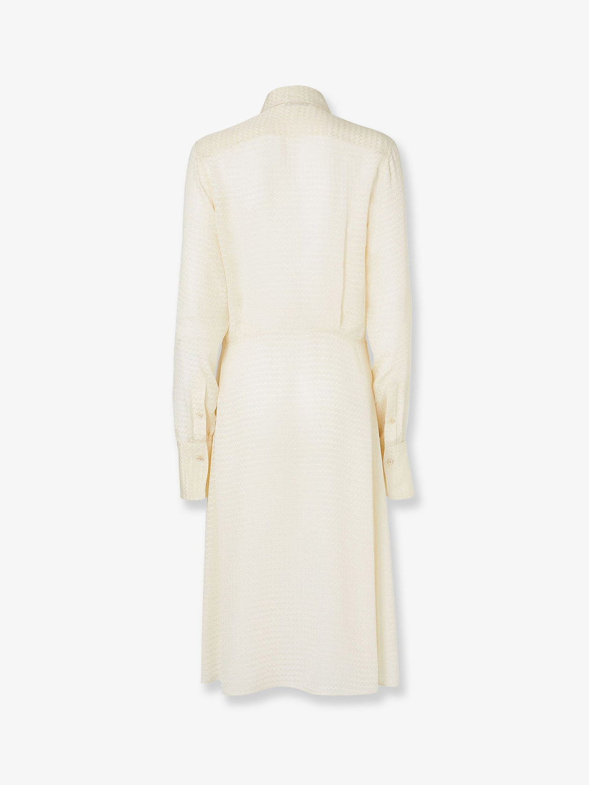 Fendi Women's Silk Jacquard Chemisier Dress White