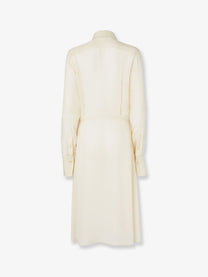 Fendi Women's Silk Jacquard Chemisier Dress White