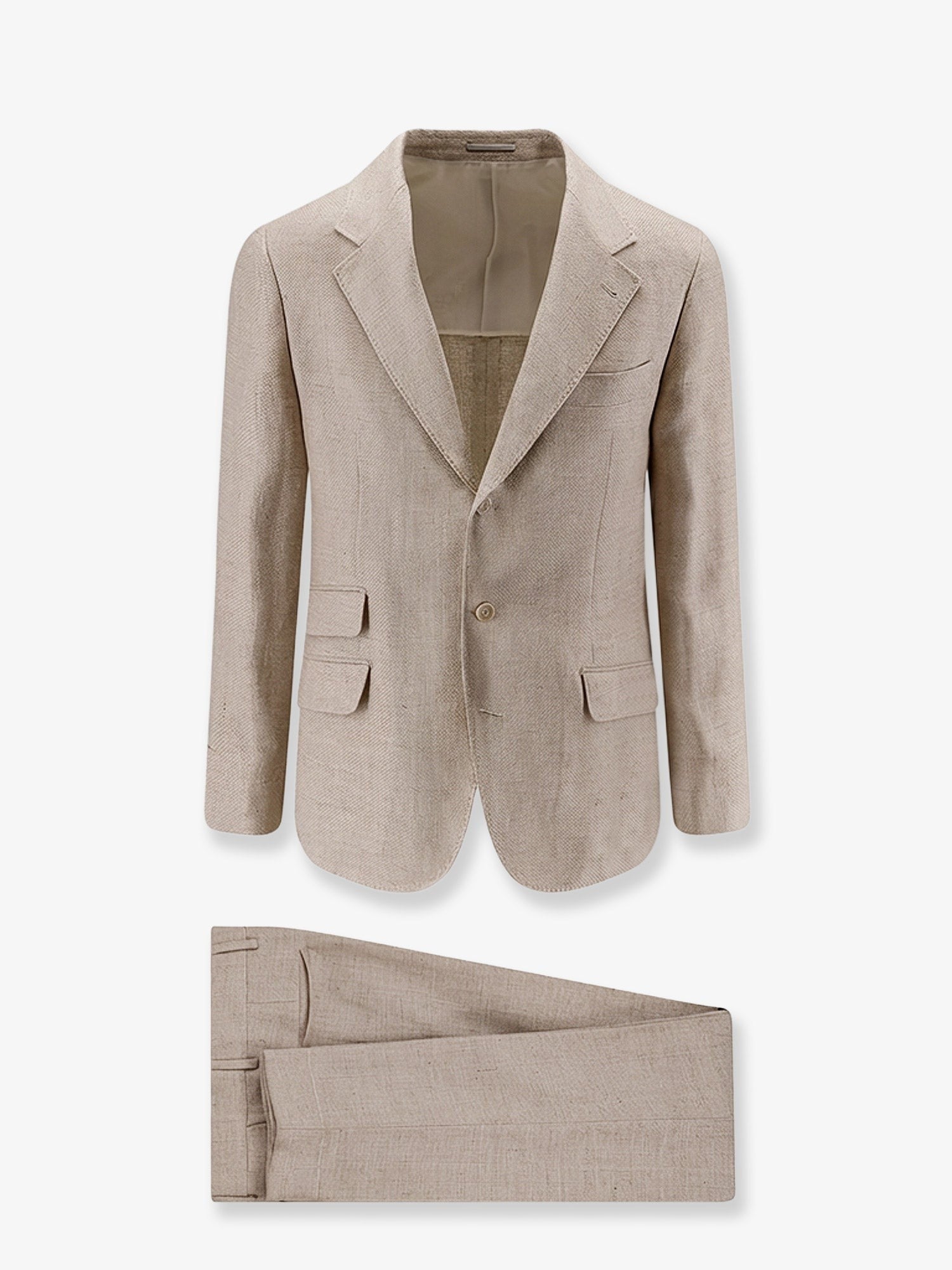 Brunello Cucinelli Men's Hopsack Dress Beige
