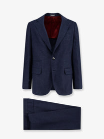 Brunello Cucinelli Men's Hopsack Dress Blue