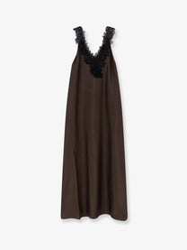 Rohe Women's Silk Long Dress Brown