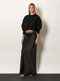 Tom Ford Women's Silk Midi Skirt Black