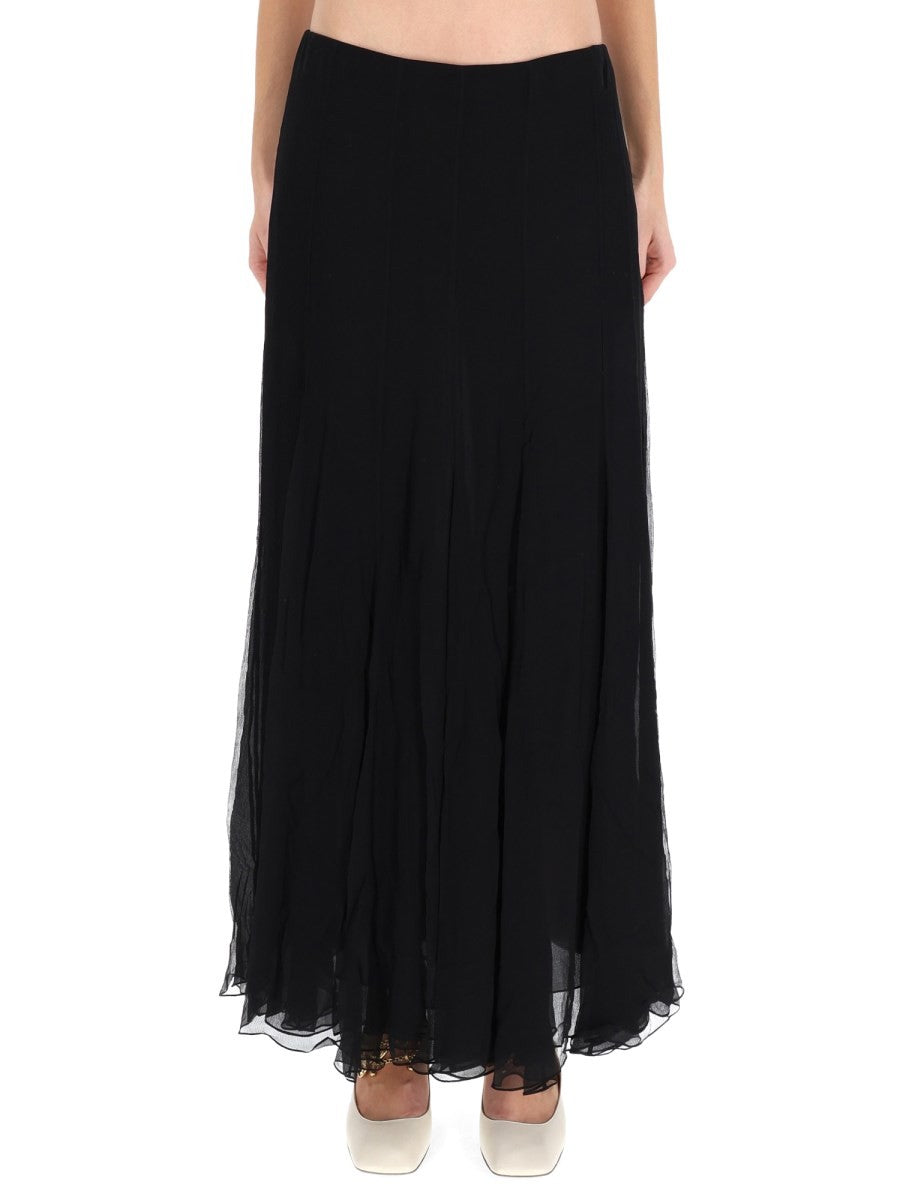 Chloé Women's Silk Muslin Maxi Skirt Black