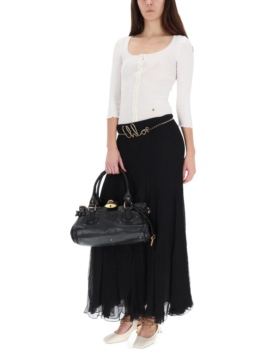 Chloé Women's Silk Muslin Maxi Skirt Black