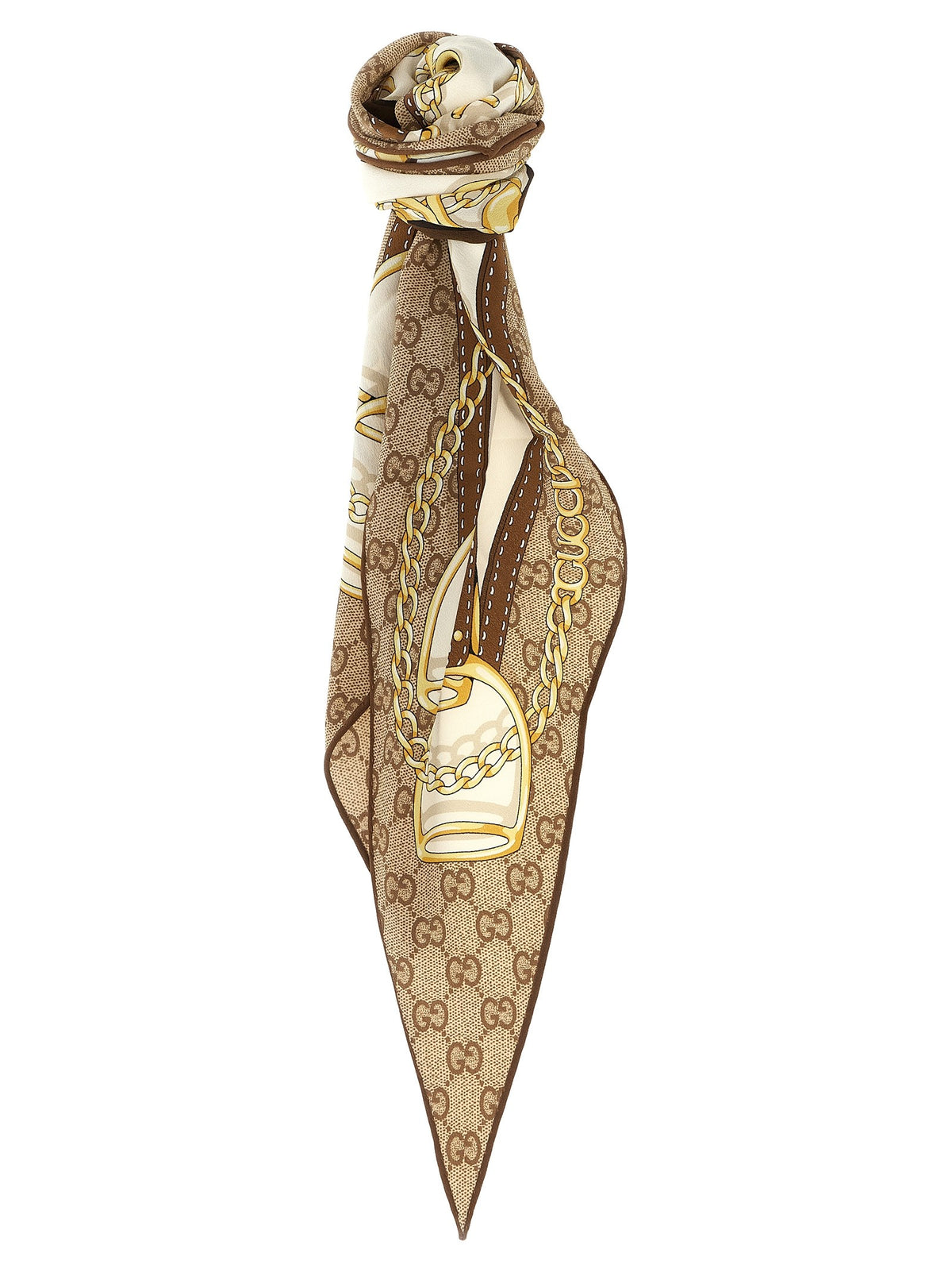 Gucci Silk Scarf Twill Beige