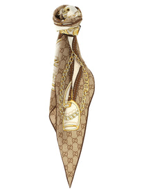 Gucci Silk Scarf Twill Beige