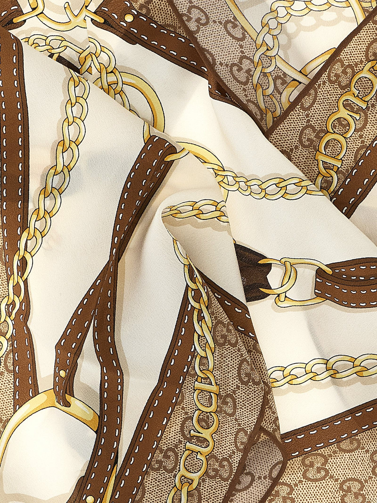 Gucci Silk Scarf Twill Beige