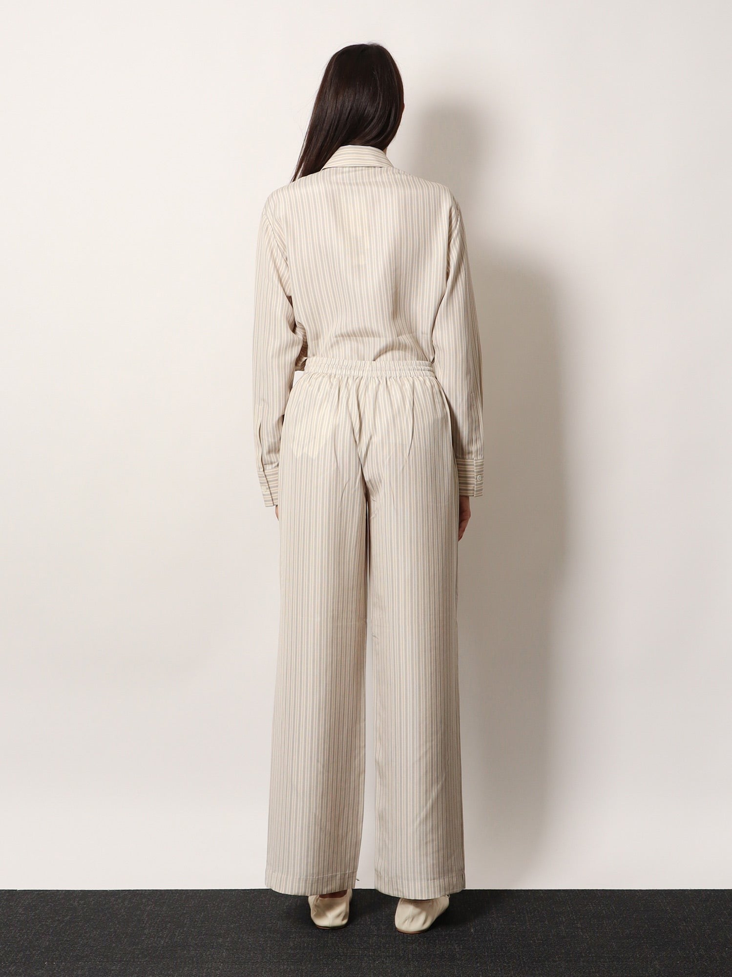 Rohe Women's Silk Striped Trousers White