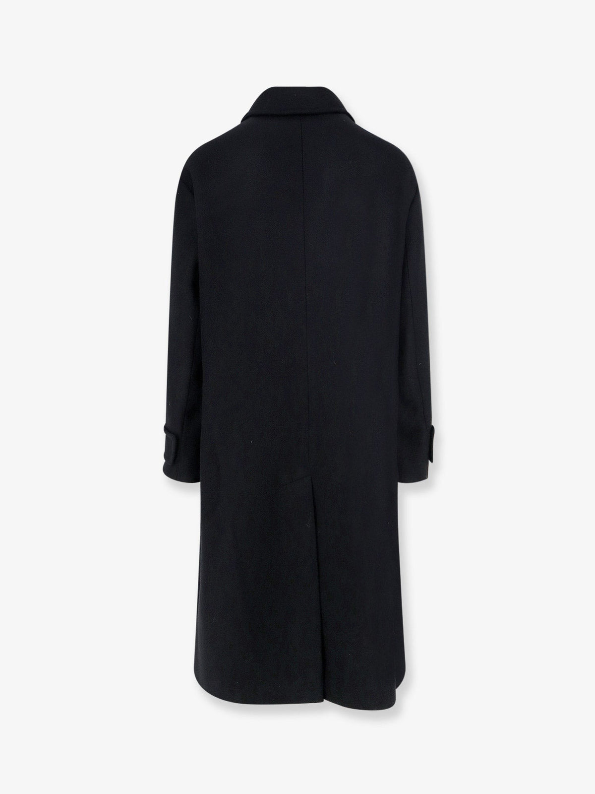 Giorgio Armani Men's Single Breasted Double Faced Wool and Cashmere Cloth Coat Black