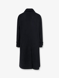 Giorgio Armani Men's Single Breasted Double Faced Wool and Cashmere Cloth Coat Black