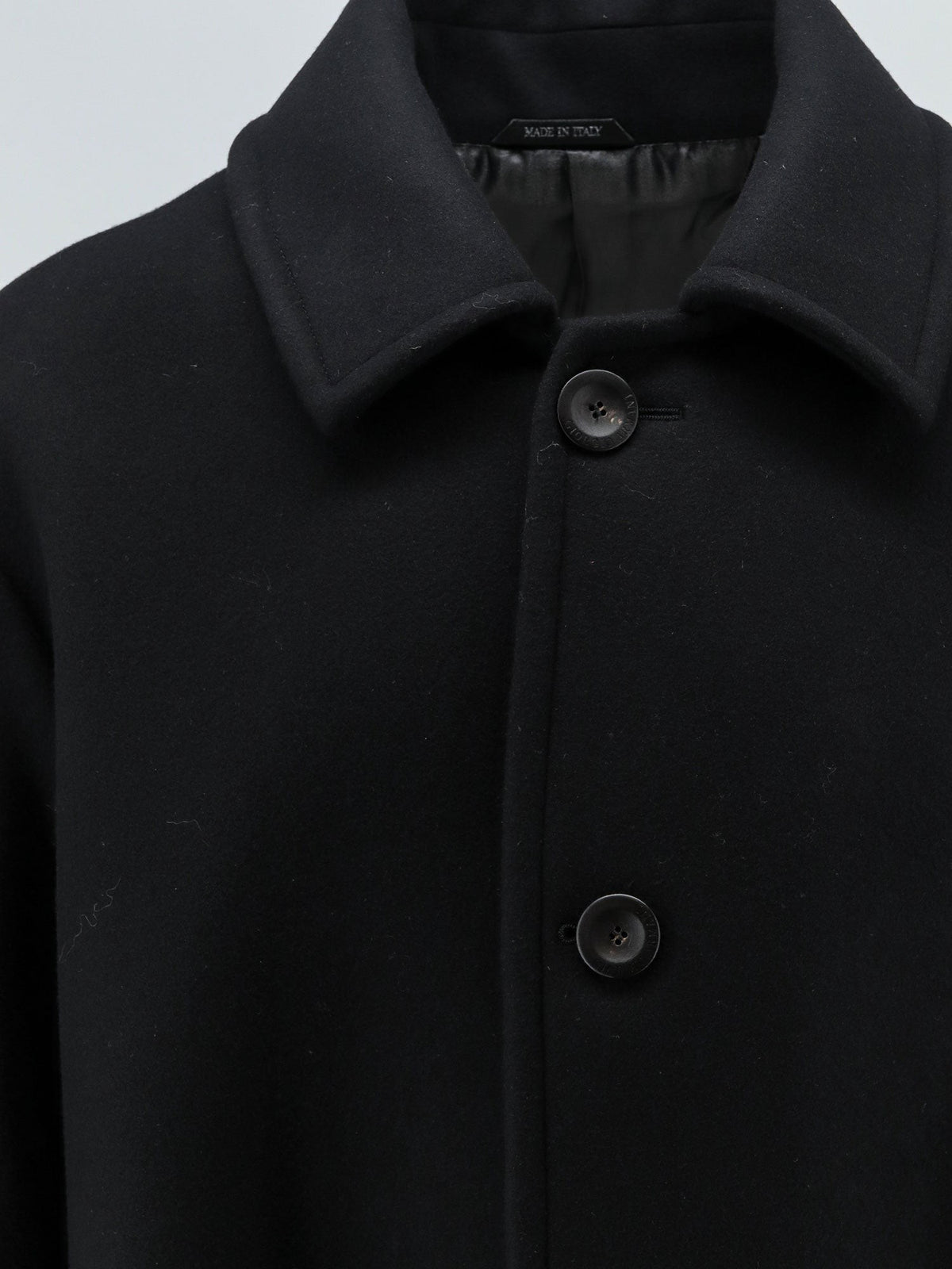 Giorgio Armani Men's Single Breasted Double Faced Wool and Cashmere Cloth Coat Black