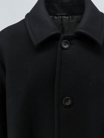 Giorgio Armani Men's Single Breasted Double Faced Wool and Cashmere Cloth Coat Black