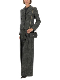Dolce &amp; Gabbana Women's Single Breasted Jacket in Wool Blend Dot Grey, view 2