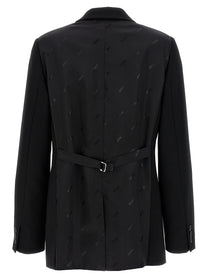 Moschino Single Breasted Martingale Blazer Black