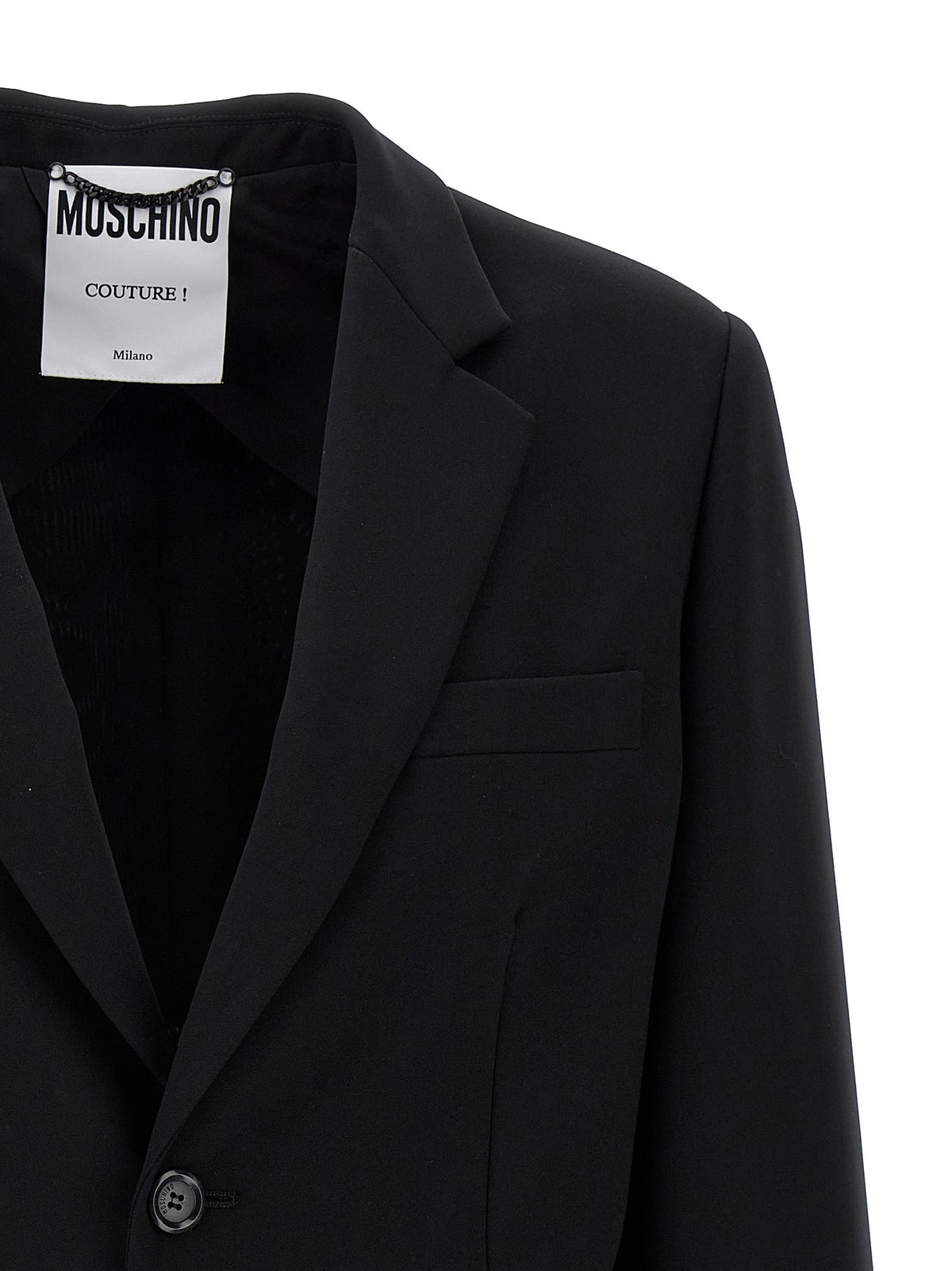 Moschino Single Breasted Martingale Blazer Black