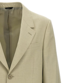 Fendi Single Breasted Wool Blazer Beige