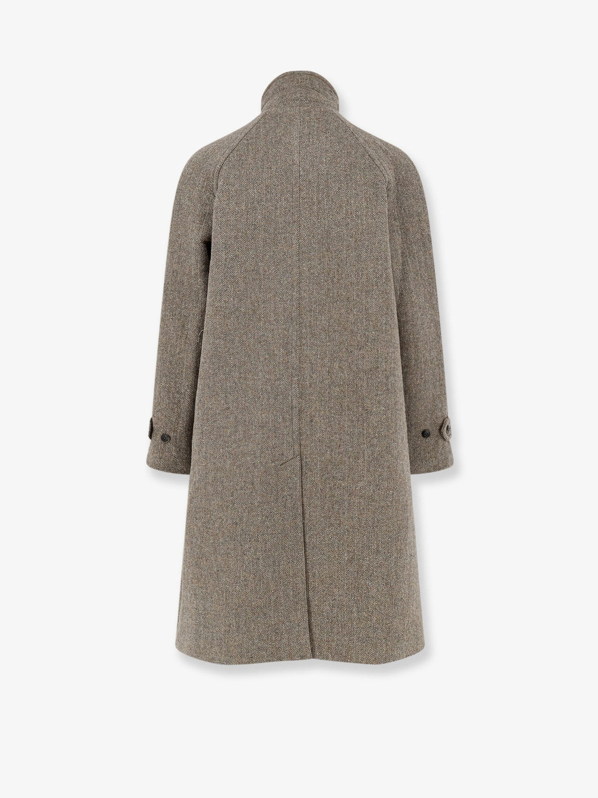 Tonywack Men's Single Breasted Wool Coat Beige