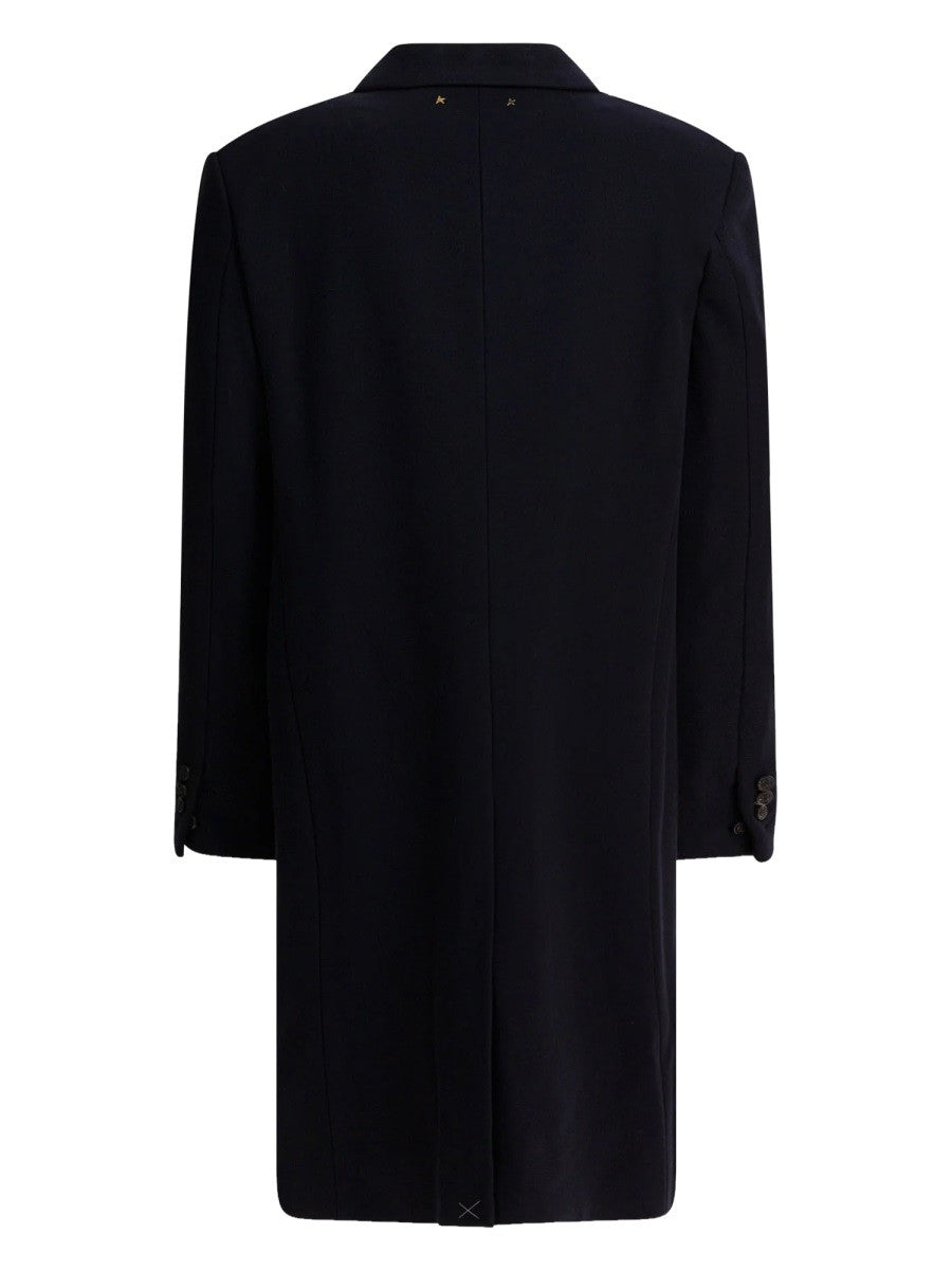 Golden Goose Men's Single Breasted Wool Coat Blue, view 2