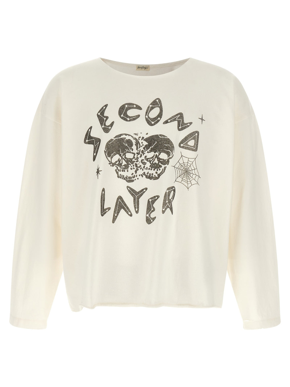 SECOND/LAYER Skull Shirt White