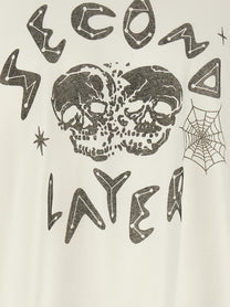 SECOND/LAYER Skull Shirt White