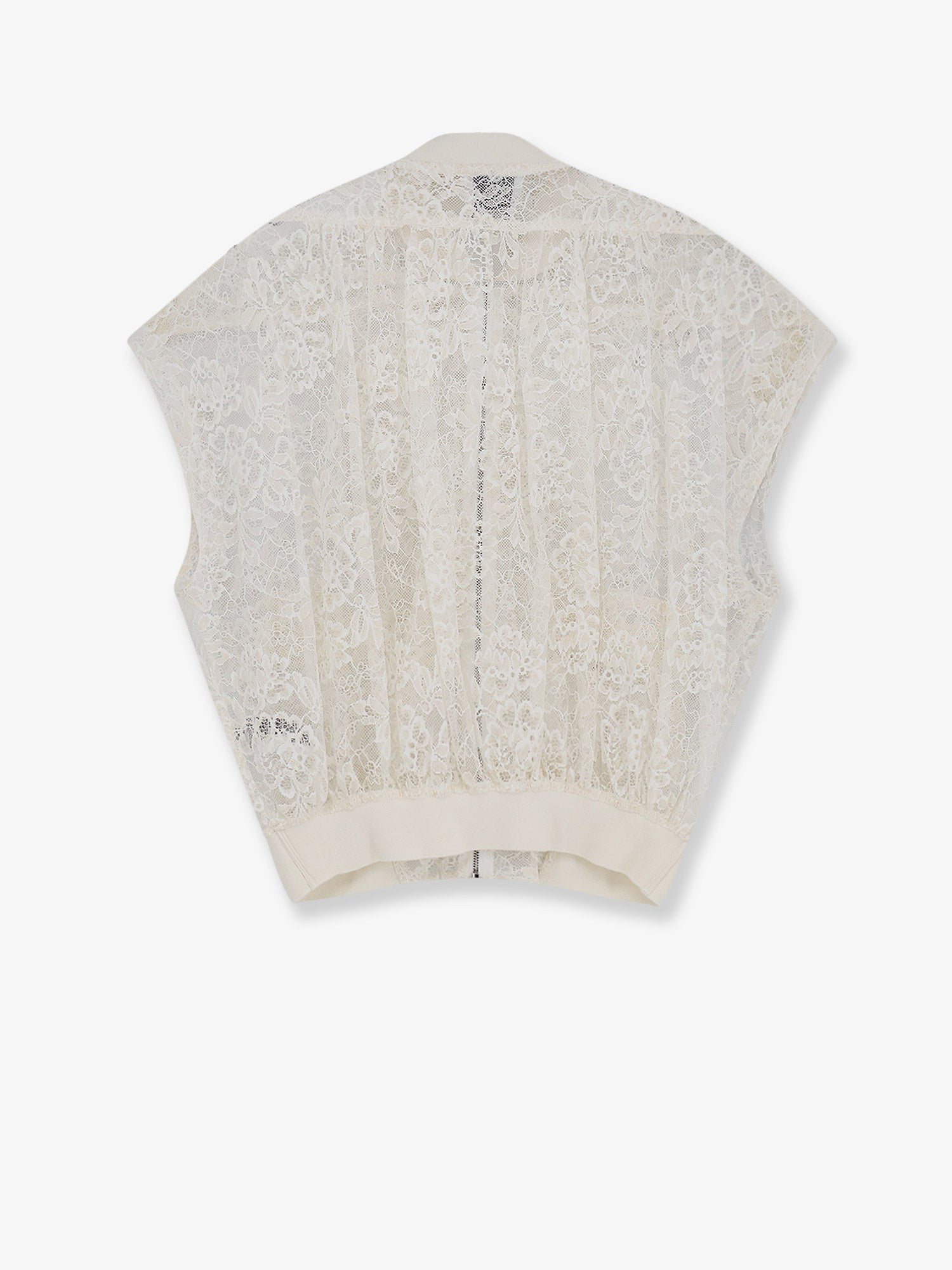 Nude Women's Sleeveless Lace Jacket White