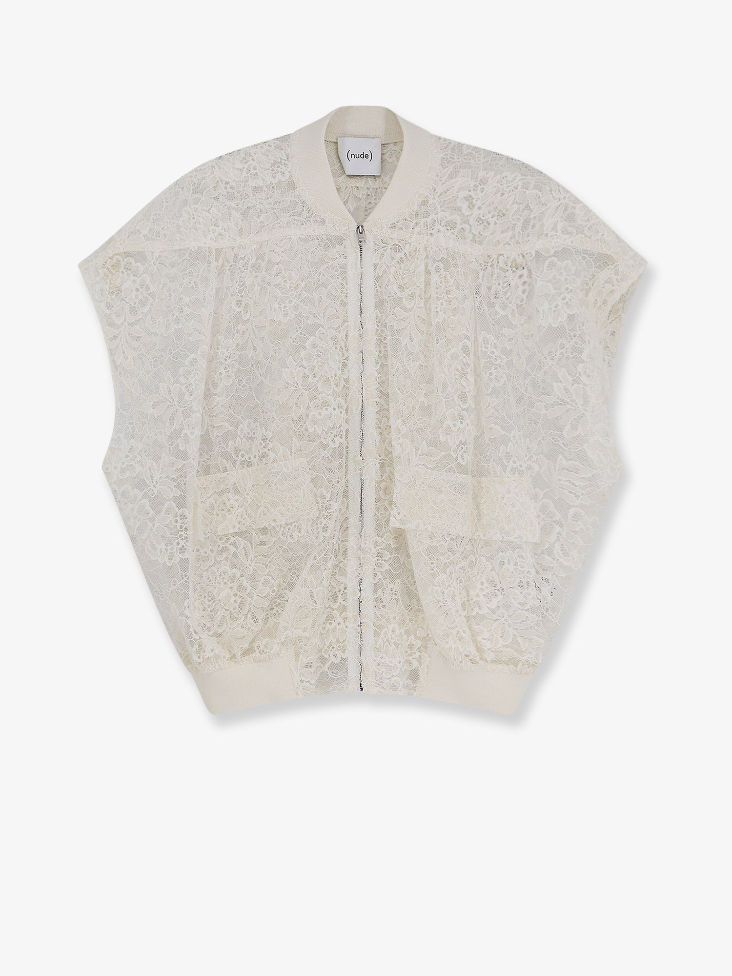 Nude Women's Sleeveless Lace Jacket White