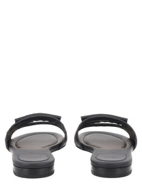 Fendi Women's Slide Baguette in Pelle Nera Black
