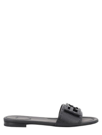 Fendi Women's Slide Baguette in Pelle Nera Black
