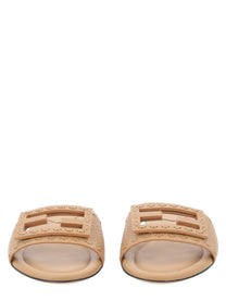 Fendi Women's Slide Tube Con Fascia Beige