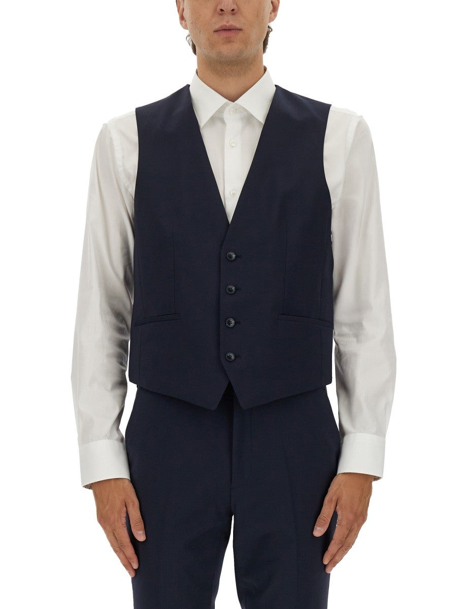 HUGO BOSS Men's Slim Fit Vest Blue