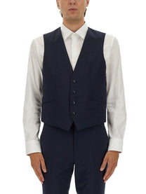 HUGO BOSS Men's Slim Fit Vest Blue