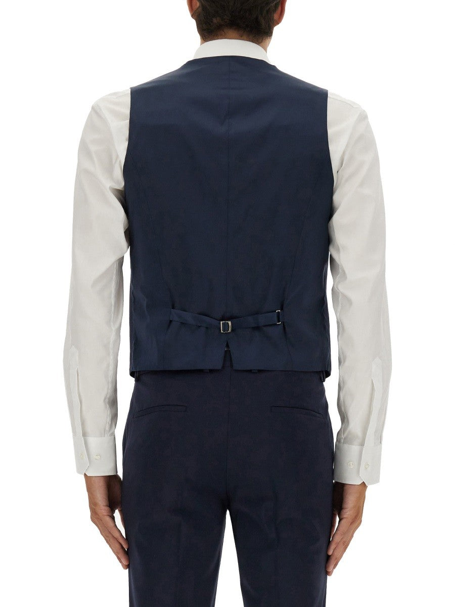 HUGO BOSS Men's Slim Fit Vest Blue