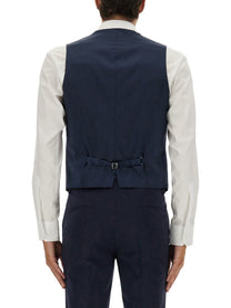 HUGO BOSS Men's Slim Fit Vest Blue