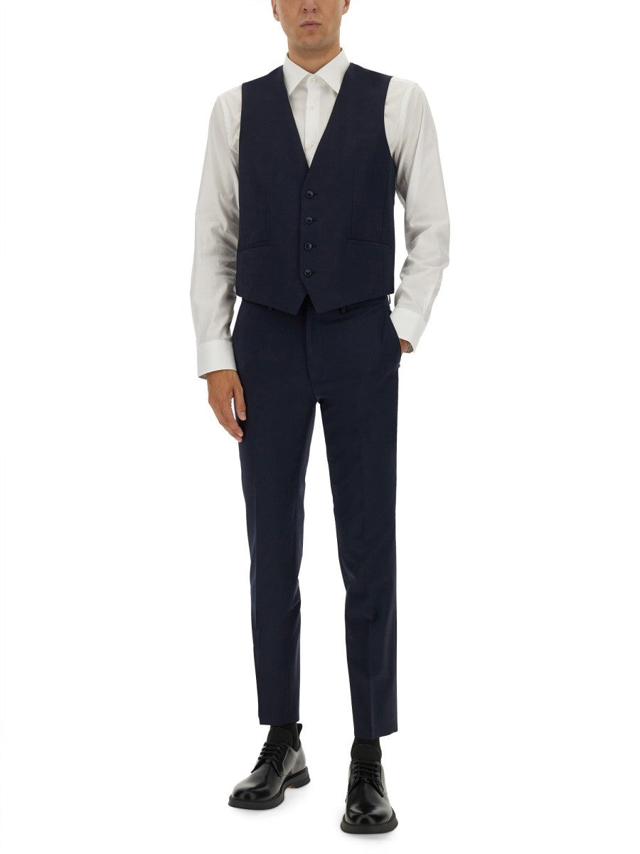 HUGO BOSS Men's Slim Fit Vest Blue