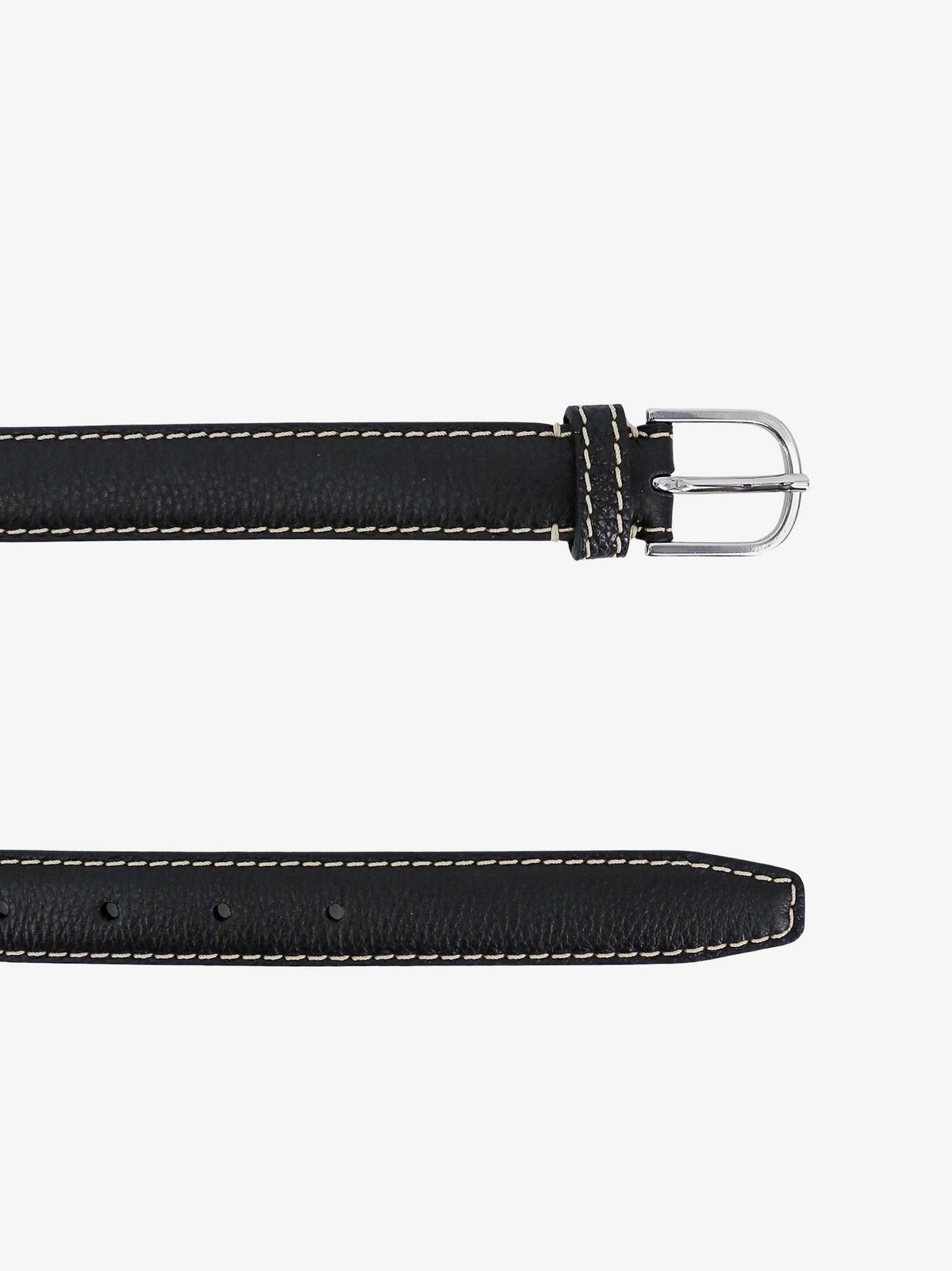 Toteme Women's Slim Grained Leather Belt Black