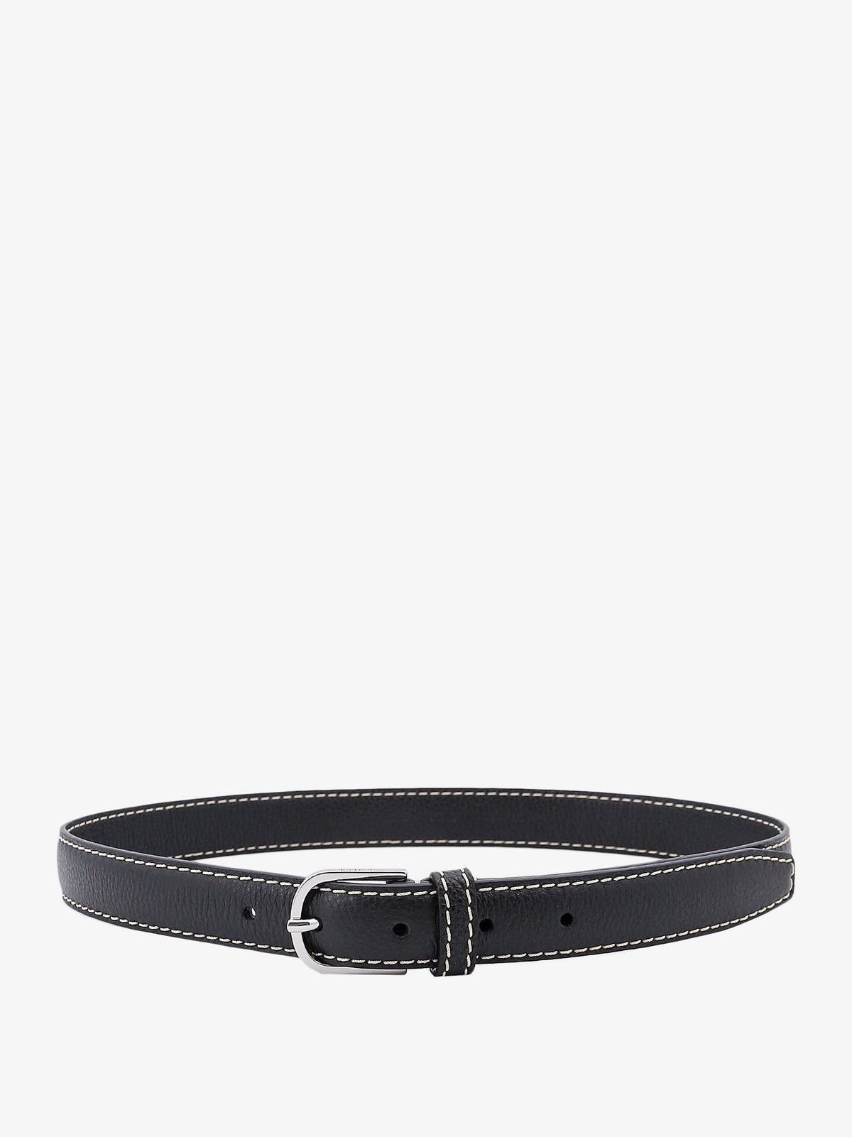Toteme Women's Slim Grained Leather Belt Black