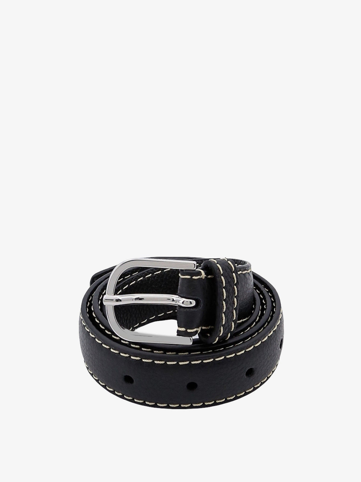 Toteme Women's Slim Grained Leather Belt Black