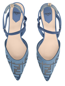 Fendi Women's Slingback Colibrì Lite Con Tacco Medio Blue