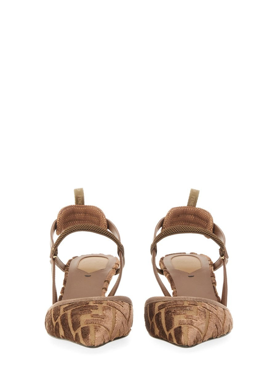 Fendi Women's Slingback Shoe Hummingbird Lite Brown