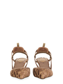 Fendi Women's Slingback Shoe Hummingbird Lite Brown