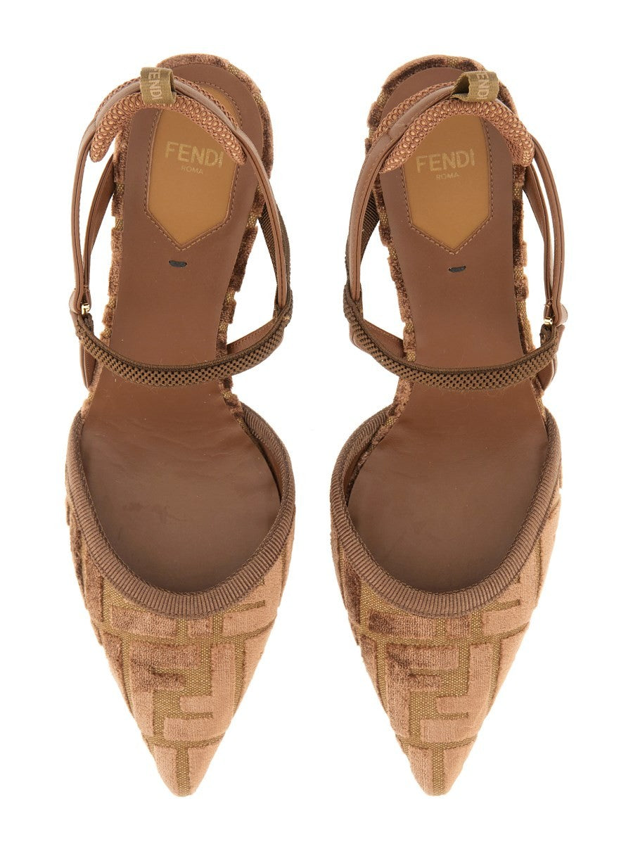 Fendi Women's Slingback Shoe Hummingbird Lite Brown