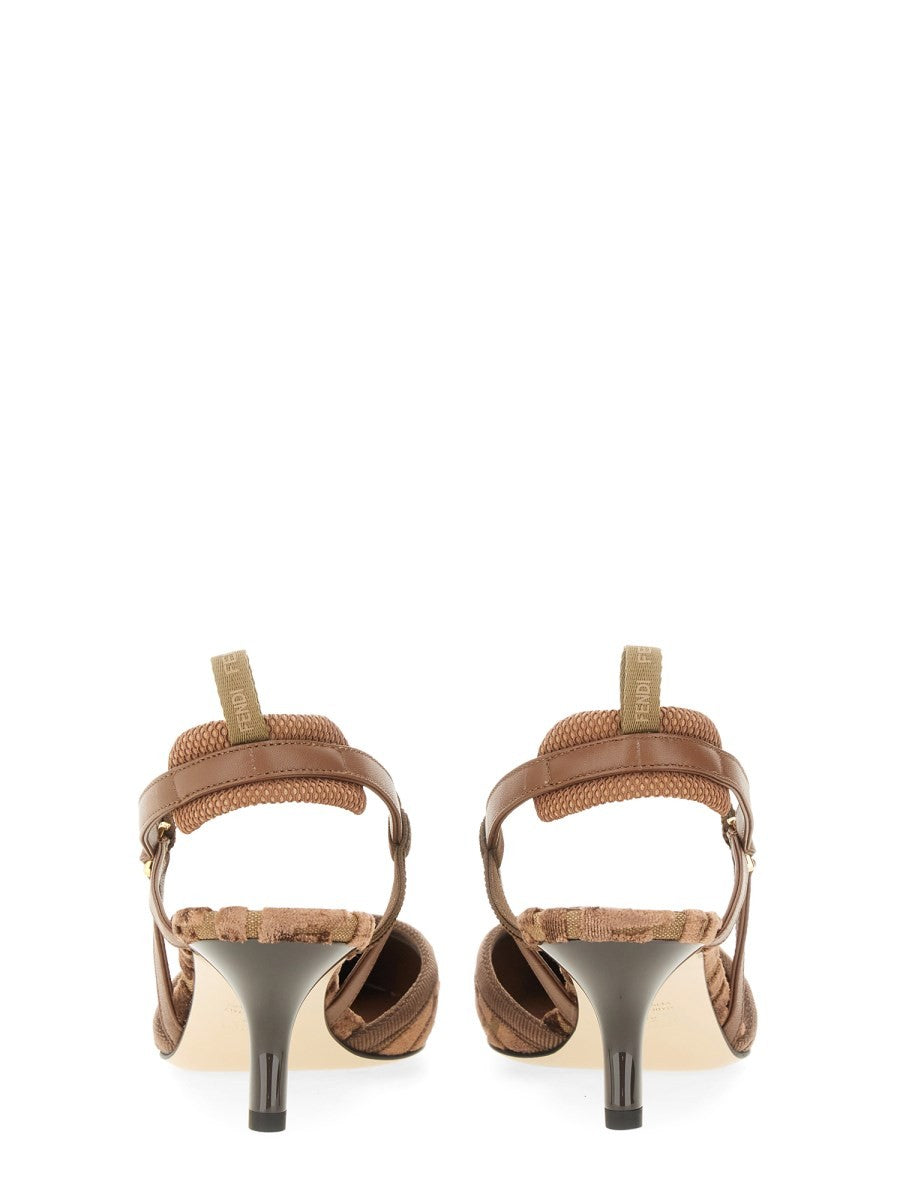 Fendi Women's Slingback Shoe Hummingbird Lite Brown
