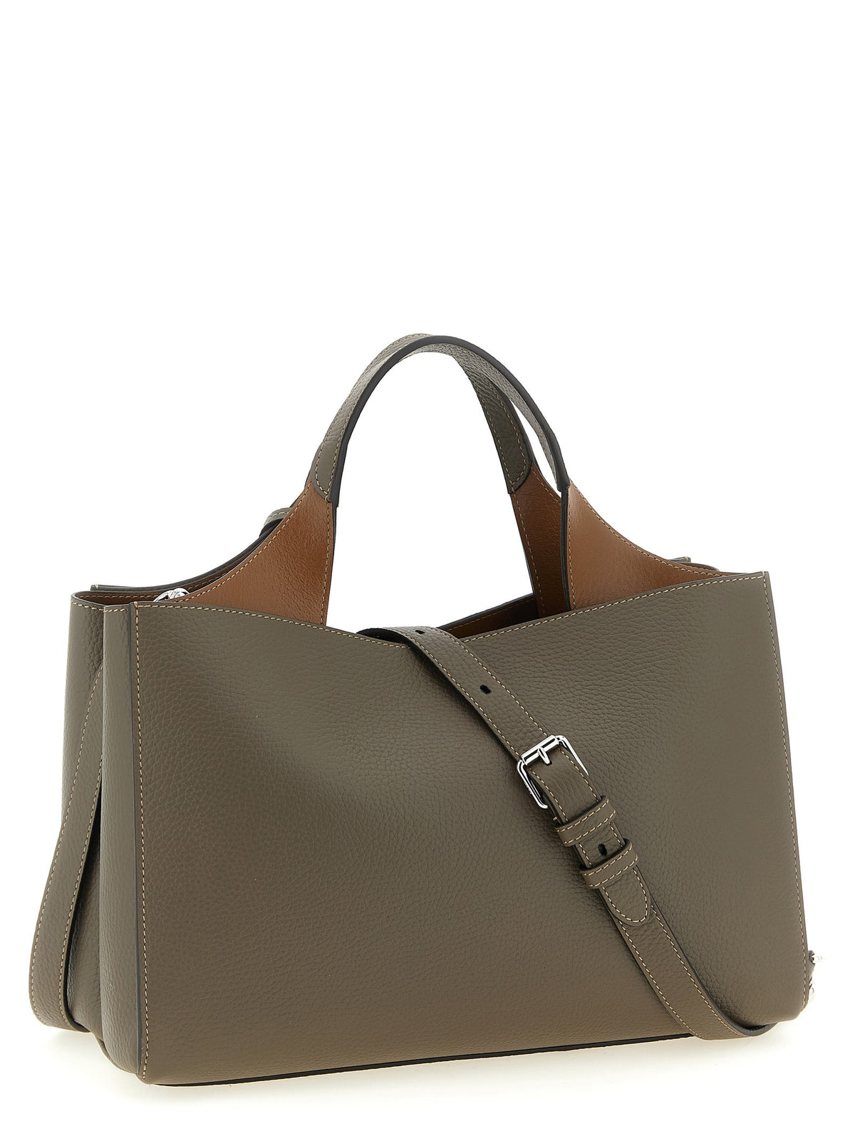 Tod's Small Leather Bucket Bag Grey