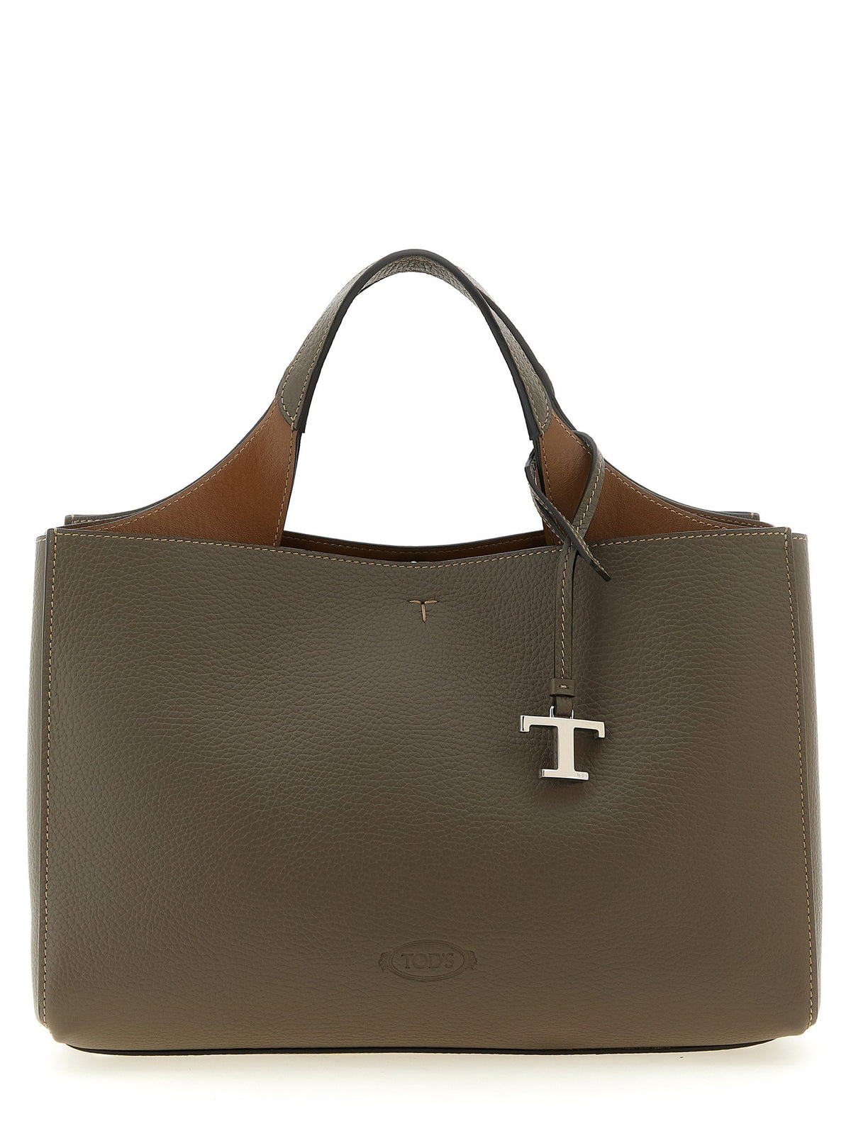 Tod's Small Leather Bucket Bag Grey