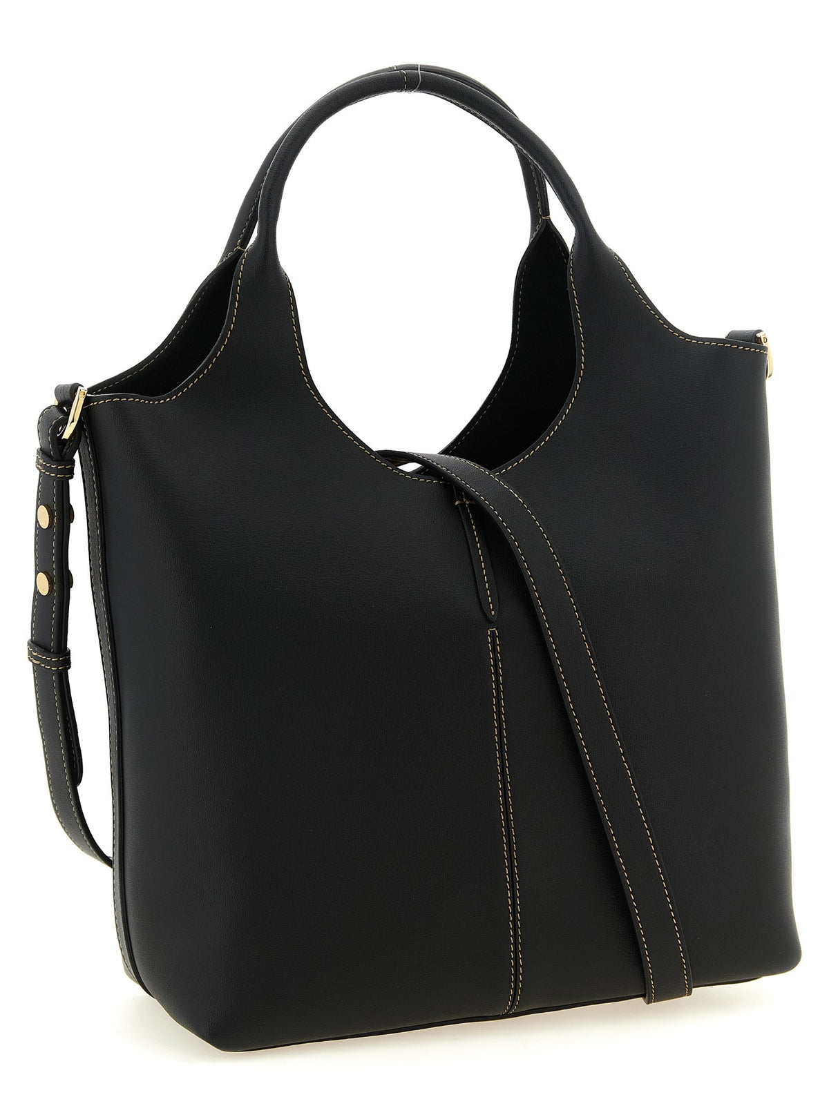Tod's Small Metal Plate Shopping Bag Black